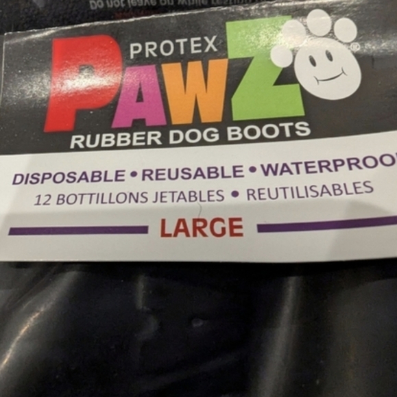 PawZ Rubber Dog Boots, size large 3-4", 28  boots Black & Purple - Picture 11 of 14